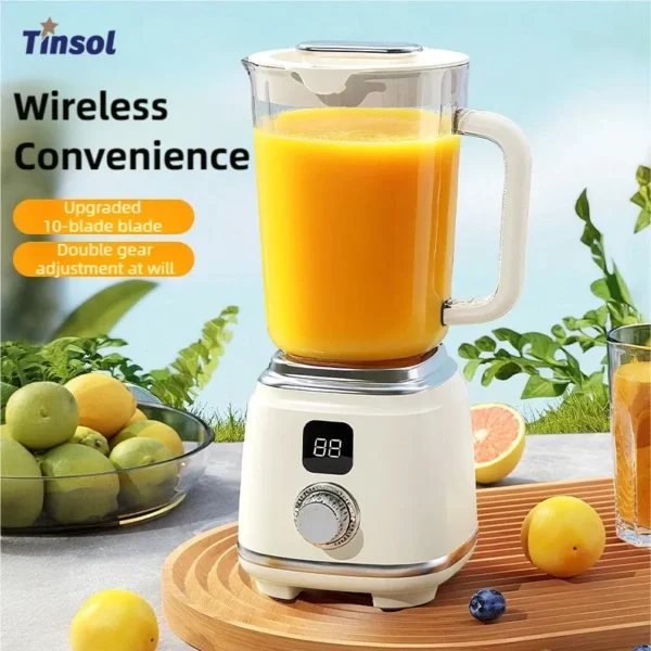 TINSOL Household Blender Juicer 10 Blades Multifunctional Juicer Ice Crusher Juice Extractor High Juice Yield Kitchen Tool