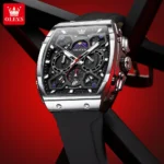 OLEVS 2942 Luxury Chronograph Quartz Watch For Men 44mm Big Dial Moon Phase Hand Clock Date Waterproof Original Fashion Watches - Image 2