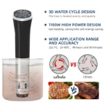 Wancle 1100W Sous Vide Cooker LCD Touch Immersion Circulator Accurate Cooking IPX7 Waterproof Vacuum Cooker with Digital Display - Image 3
