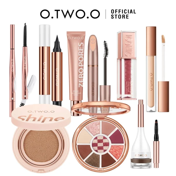 O.TWO.O Full Makeup Set 10pcs Cosmetics Kit Mascara Eyeliner Foundation BB Cream Air Cushion Concealer Lipstick Makeup for Women