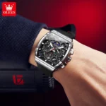 OLEVS 2942 Luxury Chronograph Quartz Watch For Men 44mm Big Dial Moon Phase Hand Clock Date Waterproof Original Fashion Watches - Image 3