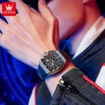 OLEVS 2942 Luxury Chronograph Quartz Watch For Men 44mm Big Dial Moon Phase Hand Clock Date Waterproof Original Fashion Watches - Image 4