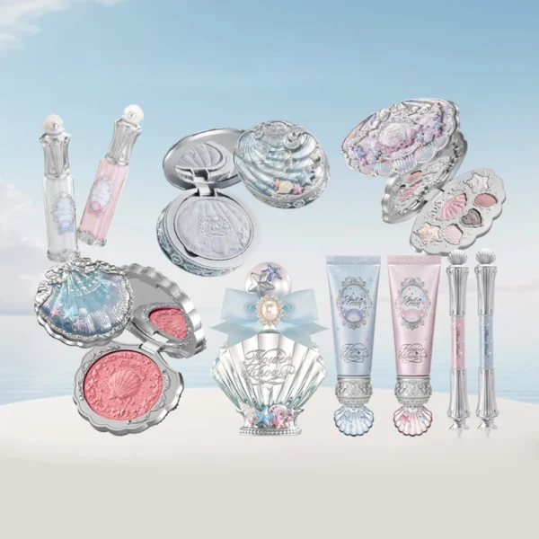 Flower Knows Shell Pearl Makeup Set Eyeshadow Lip Gloss Blush Ocean Gift Box Cosmetic Kit New Collection Mermaid Theme
