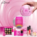 POPFEEL Surprise Makeup Ball Set -9-Piece Pink Cosmetic Gift Set for Girls, Perfect Christmas Gift, Festive Surprise Ball Makeup