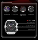 OLEVS 2942 Luxury Chronograph Quartz Watch For Men 44mm Big Dial Moon Phase Hand Clock Date Waterproof Original Fashion Watches - Image 5