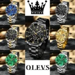 OLEVS Men's Watches Top Brand Luxury Watch for Men Original Waterproof Stainless Steel Chronograph Moon Phase Date Rota Dial - Image 5