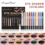 12-Piece Eyeshadow Pen Set, Pearlescent Fine Shimmer, Delicate and Silky, Non-Smudging, Multi-Use, High-Gloss Contouring, One-Swipe Application, Eye-Enhancing, Waterproof, Long-Lasting, Versatile Eyeshadow