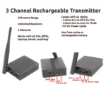 UHF RF Silent Disco Headphones Wireless DJ Headset 5 Pcs and 1 Transmitter 500m Distance - Image 6