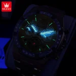OLEVS 9805 High end Men Watches Waterproof Moon Phase Diamond Dial Fashion Luxury Mechanical Watch Skeleton Original Wristwatch - Image 4