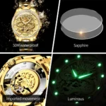 OUPINKE 3276 Men's Watch Top Brand Luxury Dragon Automatic Wrist Watches Tungsten Steel Waterproof Mechanical Watch For Men - Image 5