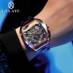 GELATU 6013 Genuine Watches for Men Rose Black Stainless Steel Flywheel Dial Original Business Watch Waterproof Men Wristwatches - Image 3