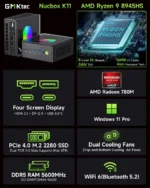 GMKtec Oculink Mini PC K11 K8 Plus M7 AMD Ryzen 9 8945HS Ryzen 7 8845HS 6850H 2*USB4 2*2.5G LAN Gaming Computer Windows 11 WiFi6 - Image 2
