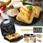 Electric Triangle Sandwich Maker Panini 750W Cooking Kitchen Appliances Breakfast Waffles Machine Non-stick Iron Pan Sonifer - Image 2