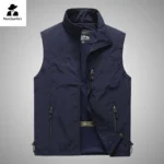 Autumn Men Waistcoat Outdoor Leisure Solid Sleeveless Jacket Young Middle-aged Photography Fishing Casual Vest Male summer - Image 6