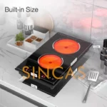 220110V Embedded Double-Head Electric Ceramic Stove Induction Cooker Vertical Full-Plate Double-Head Light Wave Stove - Image 4