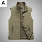 Autumn Men Waistcoat Outdoor Leisure Solid Sleeveless Jacket Young Middle-aged Photography Fishing Casual Vest Male summer - Image 2