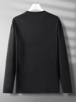 Men's 100% pure cotton loose fit comfortable casual sports SINCE1973 pattern printed round neck long sleeved T-shirt top - Image 2