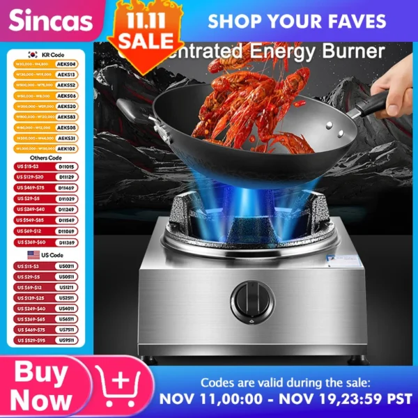 Fierce Fire Gas Stove Single Stove Household & Commercial Dual-Use Desktop Liquefied Gas Stove Stove Safety Flameout Protection