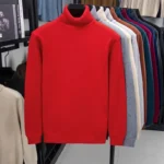 Autumn Mens High Quality Knitted Turtleneck Sweater Slim Fit Long Sleeve Anti-pilling Pullover Solid Color Trend Men Streetwea - Image 3