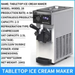 Ice cream machine, commercial stall fully automatic sundae ice cream machine, milk tea dessert ice cream machine 110V/220V - Image 4