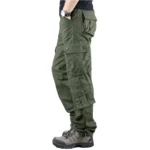 2025 Spring Autumn Mens Cargo Pants Multi Pocket Straight Khaki Trousers Casual Military Fashion Cotton Pants Men Plus Size - Image 2