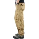2025 Spring Autumn Mens Cargo Pants Multi Pocket Straight Khaki Trousers Casual Military Fashion Cotton Pants Men Plus Size - Image 4