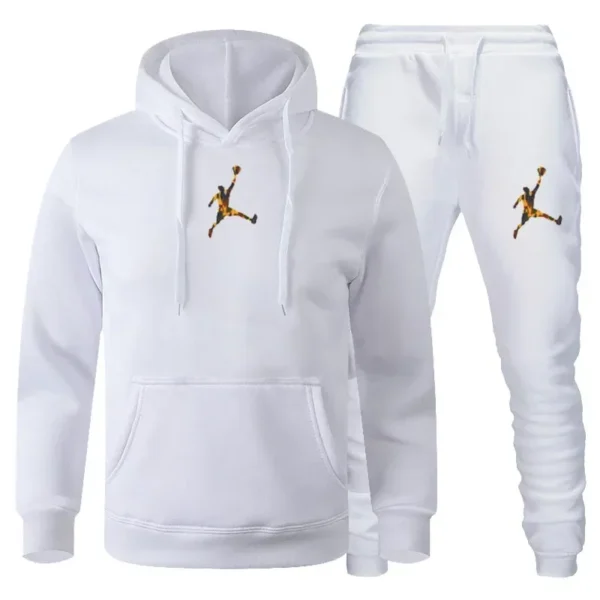 2025 Autumn/Winter Men's jogging Fitness sportswear Set: Fashionable long-sleeved sweatshirt + casual pants 2-piece set