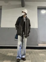 Our Legacy Top Quality Blue Printed Jeans for Men Male Washed Loose Pants Y2k Clothes Casual Denim Pants - Image 3