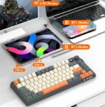 Wireless Keyboard 80 Key 80% Layout Spanish Russian Arabic Korean Keyboard Mouse Set Bluetooth 2.4G 2000mAh Type C K92 Backlight - Image 2