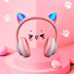 Pink Cute Cat Ears Wireless Headphone Bluetooth-compatible Headset Stereo Foldable Earphone with Microphone Music Kid Girl Gift - Image 3