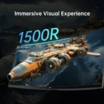 34'' Curved Ultrawide Gaming Monitor 3440x1440p 165Hz, 1500R Curved Monitor, Freesync G-sync, Height/Tilt/Swivel/Pivot, Picture - Image 5