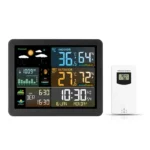 Digital Weather Station Clock Indoor Outdoor Temperature and Humidity Meter Weather Forecast Wireless Electronic Table Clock