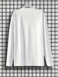 Men's 100% pure cotton loose fit comfortable casual sports SINCE1973 pattern printed round neck long sleeved T-shirt top - Image 3