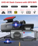 Dash Cam 4K UHD Recording Car Camera DVR Night Vision Video Recorder Built-In Wi-Fi Support GPS 24H Parking - Image 2