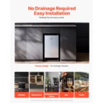 VEVOR 56Ibs Undercounter Built-in Ice Maker with Reversible Door Stainless Steel&Drain Pump for Commercial Home Kitchen - Image 6