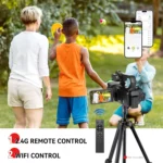 UHD 4k Video Camera Camcorder with 18X Digital Zoom,64MP Digital Camera Recorder,4.0-inch Rotating Touchscreen,64GB SD Card,Micr - Image 4