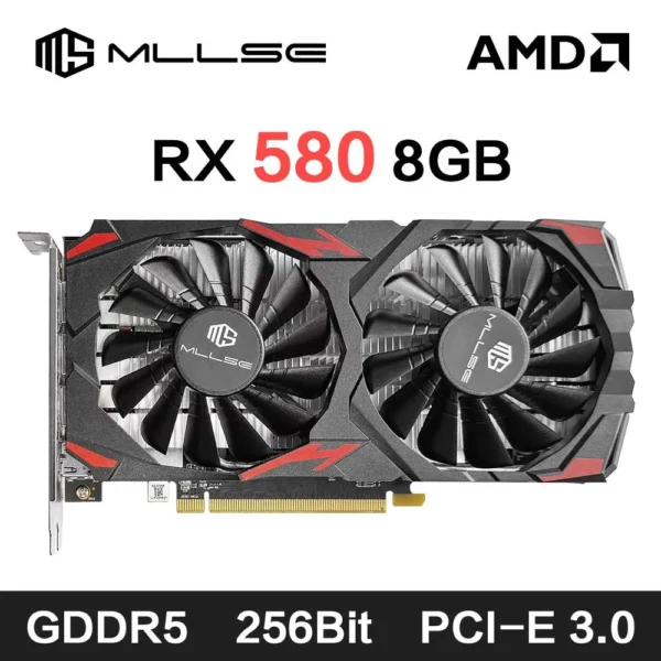 MLLSE AMD RX 580 8GB 2048SP Gaming Graphics Card GDDR5 256Bit PCI-E 3.0 ×16 8Pin Radeon GPU Rx 580 Video Card Placa De Video