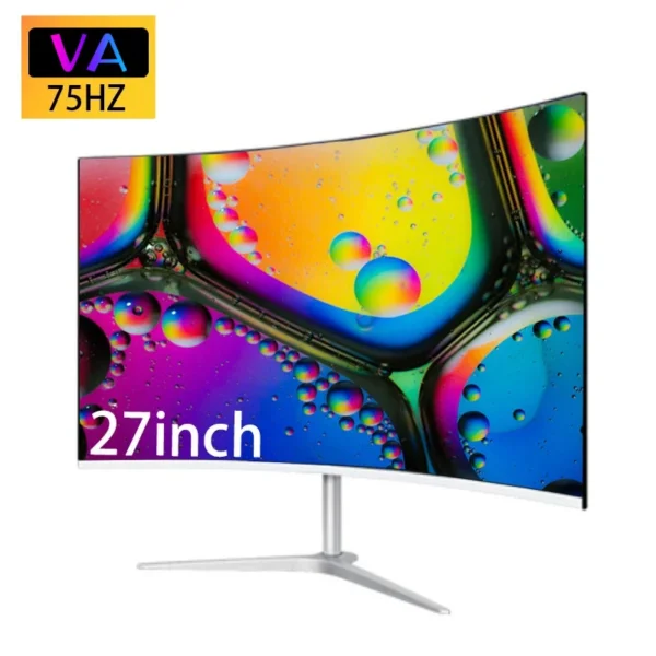 27 Inch Curved Monitor 75Hz 2ms Desktop PC Lcd FHD Computer Display Gaming IPS Panel Screen LED 1080P Desktop Display