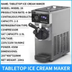 Ice cream machine, commercial stall fully automatic sundae ice cream machine, milk tea dessert ice cream machine 110V/220V