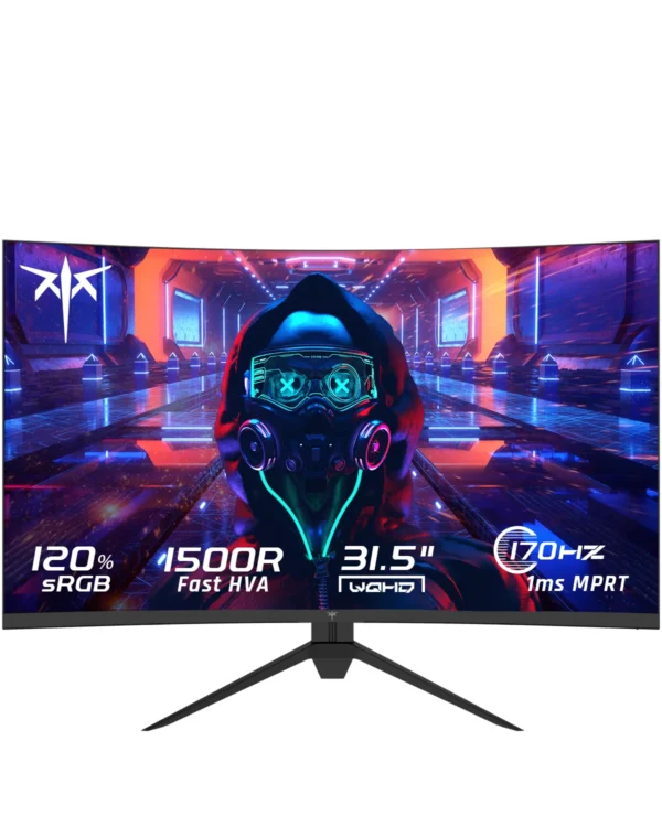 KTC 32 Inch Curved Monitor VA 1500R, 2K QHD 1440P@180Hz Gaming Monitor, 1ms MPRT, FreeSync Premium, G-Sync, HDR10, 122%sRGB, VES