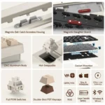 Womier RD75 Pro 75% Wireless Mechanical Keyboard Quick Release Aluminum Custom QMK/VIA Tri-Mode Hot Swappable Keyboard - Image 5