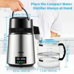 SucceBuy 4L Water Distiller Purifier Filter 1 L/H Distilling Speed Dispenser Drinking Bottle Softener Touch Screen Home Use - Image 6