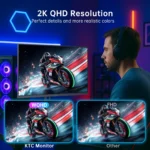 KTC 27 Inch Gaming Monitor - 2K QHD 2560 x 1440 Monitor, Up to 210Hz & 1ms IPS Monitors Gamer with HDMI 2.0 x 2 & DP1.4 x 2, - Image 3