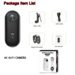 4K HD Mini Vlog Camera with WiFi Wireless Portable Action Body Cam for Sports Travel Photography Pocket Sized Video Recorder - Image 6