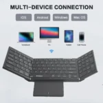 Jomaa RGB Backlit Folding Bluetooth Keyboard USB Wireless Full Size Foldable Keyboard With Touchpad Numberic Rechargeable - Image 2