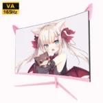 27inch Curved Monitor 1K/2K 165hz 1800R Pink Gaming Display HDR10 Free-Sync Desktop Screen 1ms GTG With Free Gift For Girls