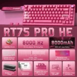 YUNZII RT75 PRO Dual 8K Wireless Gaming Keyboard, Rapid Trigger Mechanical Hall Effect Magnetic Keyboards, RGB Custom SOCD/DKS - Image 2