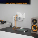 TESSAN 3 Way Wall Socket with USB Surge Protection 6-in-1 Wall Plug Adapter with 3 USB Ports for Smartphone Laptop Camera Travel - Image 4