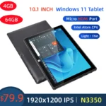 Hot Sales 64bits 10.1 INCH Windows 11 Tablet Intel Atom N3350 Quad Core 1920 x 1200 IPS Resolution WIFI Type-C Micro HD-MI Port