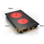 220110V Embedded Double-Head Electric Ceramic Stove Induction Cooker Vertical Full-Plate Double-Head Light Wave Stove - Image 6